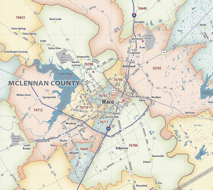 Amazon.com : Waco - Temple - Killeen TX ZIP Code Laminated